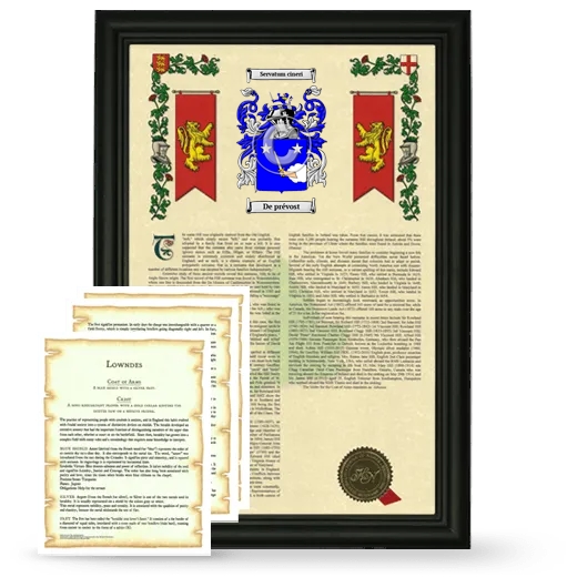 De prévost Framed Armorial History and Symbolism - Black